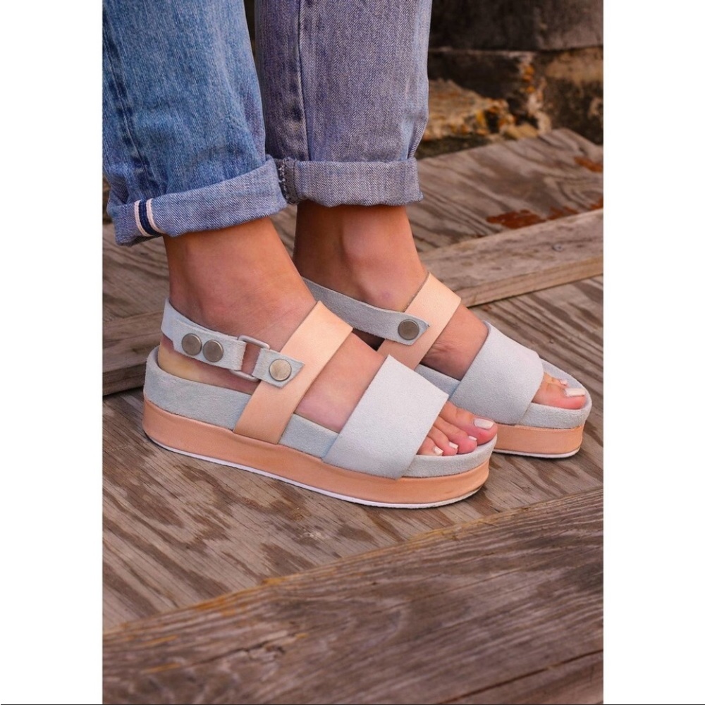 Free People Little Rock Platform Leather Sandals Size 9